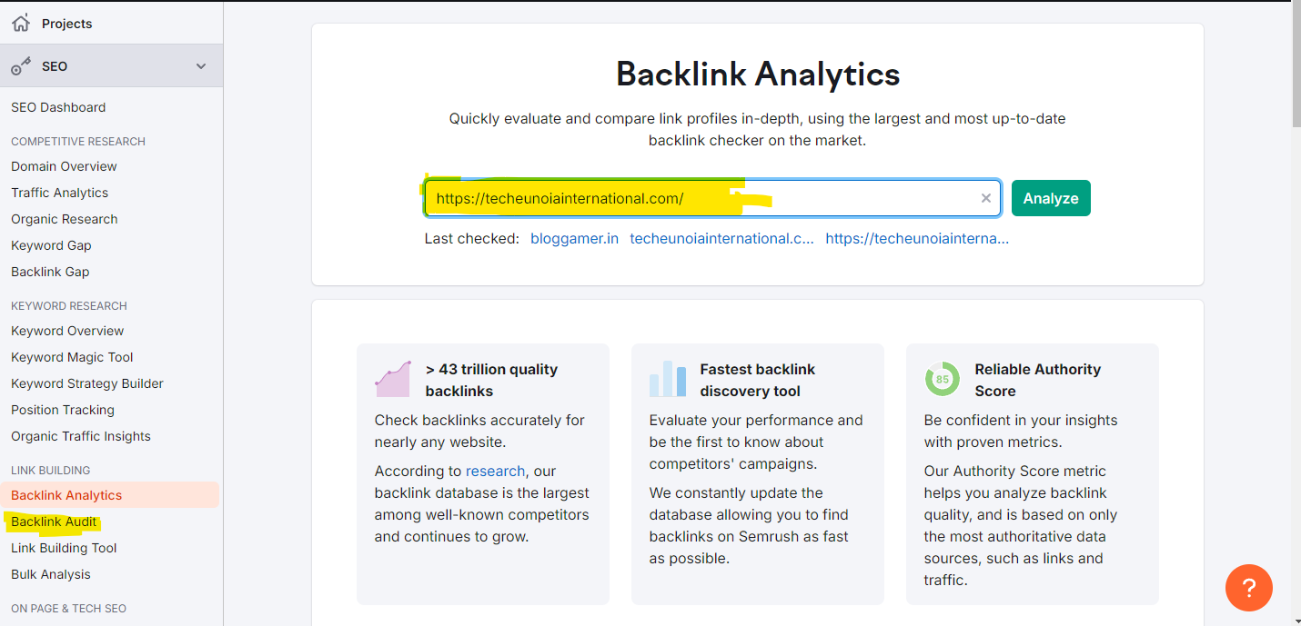 toxic backlinks audit